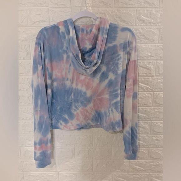 AERO 1987 NEW YORK Tie Dye CROPPED PULLOVER HOODIE | Artsy | Music Concert | Bea - Picture 2 of 5